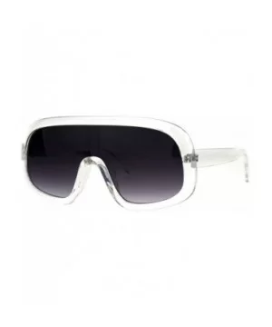 Shield Goggle Style Sunglasses Futuristic Oversized Fashion Shades UV 400 - Clear (Smoke) - CM186QI2Y50 $8.48 Goggle