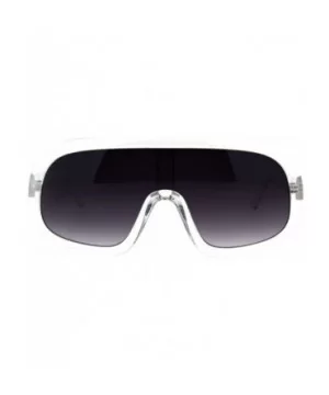 Shield Goggle Style Sunglasses Futuristic Oversized Fashion Shades UV 400 - Clear (Smoke) - CM186QI2Y50 $8.48 Goggle