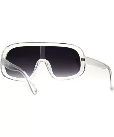 Shield Goggle Style Sunglasses Futuristic Oversized Fashion Shades UV 400 - Clear (Smoke) - CM186QI2Y50 $8.48 Goggle