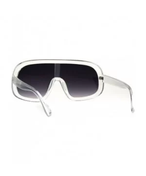 Shield Goggle Style Sunglasses Futuristic Oversized Fashion Shades UV 400 - Clear (Smoke) - CM186QI2Y50 $8.48 Goggle