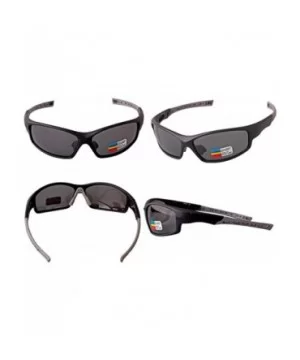 Polarized Sports Sunglasses for Cycling Golf Ultralight Frame Adjustable Nose Pads - Black Grey - C118EMTYNLO $22.49 Sport