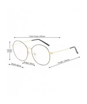 Men's and Women's Retro Metal Eyeglass Frame Round Optical Glasses - Gold Black - C418NR69ELD $7.46 Square