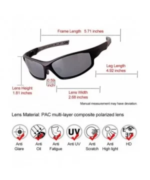 Polarized Sports Sunglasses for Cycling Golf Ultralight Frame Adjustable Nose Pads - Black Grey - C118EMTYNLO $22.49 Sport