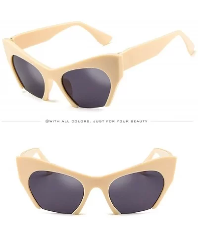 Mens Womens Retro Vintage Irregular Frame Cat Eye Rapper Sunglasses Eyewear - Multicolor E - CV190OHL0OS $6.95 Cat Eye