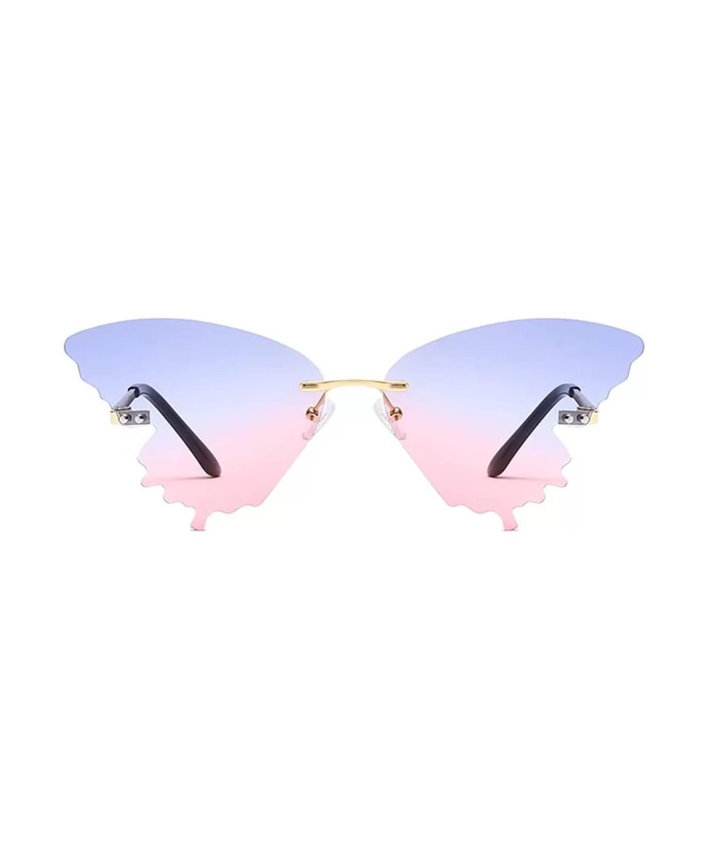 Sunglasses - Butterfly Shaped Rimless Sunglasses Colored Transparent Glasses Butterfly Shape Eyewear - C - CD1906AWLE9 $5.71 ...