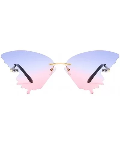 Sunglasses - Butterfly Shaped Rimless Sunglasses Colored Transparent Glasses Butterfly Shape Eyewear - C - CD1906AWLE9 $5.71 ...