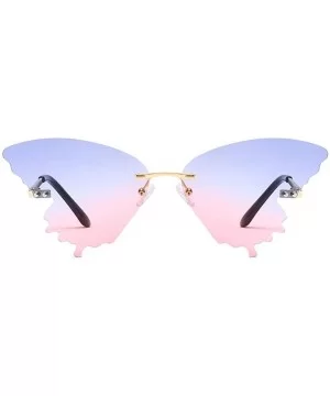 Sunglasses - Butterfly Shaped Rimless Sunglasses Colored Transparent Glasses Butterfly Shape Eyewear - C - CD1906AWLE9 $5.71 ...