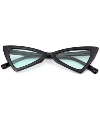 Fashion Cat Eye/Triangle Sunglasses - 80s Style - Black Frame Green - C918XIU254E $8.08 Cat Eye