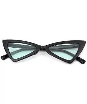 Fashion Cat Eye/Triangle Sunglasses - 80s Style - Black Frame Green - C918XIU254E $8.08 Cat Eye