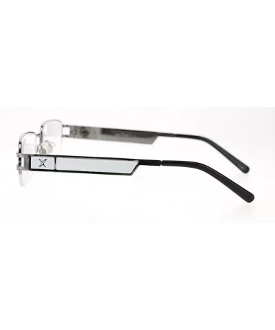 Pablo Zanetti Reading Glasses Unisex Half Rim Rectangular 53-18-140-30 - Silver White - CY11VLHJ63P $4.99 Rectangular