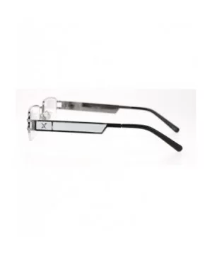 Pablo Zanetti Reading Glasses Unisex Half Rim Rectangular 53-18-140-30 - Silver White - CY11VLHJ63P $4.99 Rectangular