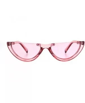 Womens Cropped Flat Top Retro Cat Eye Fashion Sunglasses - Pink - CL18HG2O5CW $5.83 Cat Eye