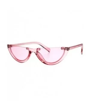 Womens Cropped Flat Top Retro Cat Eye Fashion Sunglasses - Pink - CL18HG2O5CW $5.83 Cat Eye