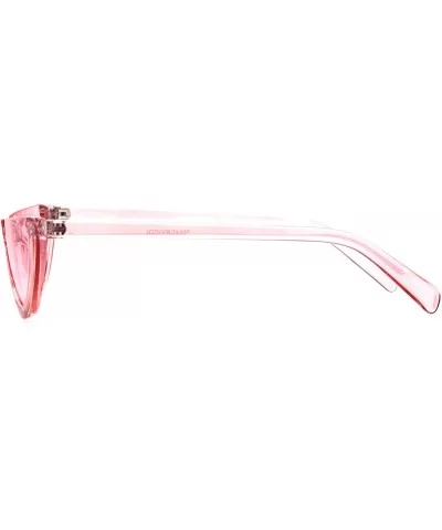 Womens Cropped Flat Top Retro Cat Eye Fashion Sunglasses - Pink - CL18HG2O5CW $5.83 Cat Eye