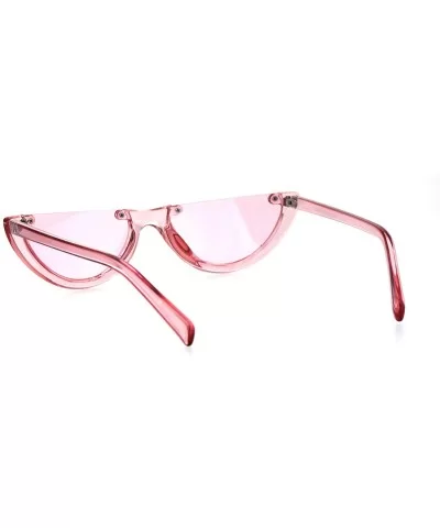 Womens Cropped Flat Top Retro Cat Eye Fashion Sunglasses - Pink - CL18HG2O5CW $5.83 Cat Eye