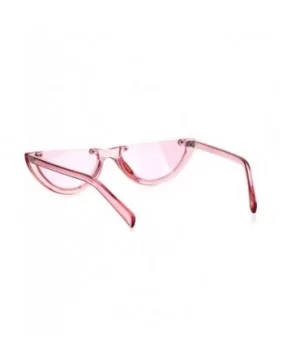 Womens Cropped Flat Top Retro Cat Eye Fashion Sunglasses - Pink - CL18HG2O5CW $5.83 Cat Eye