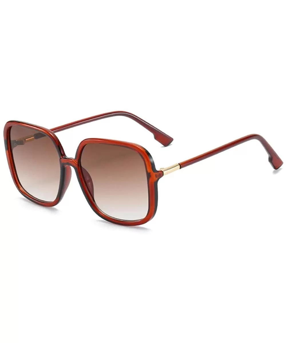 Fashion Square Sunglasses Big Frame Ladies Sunglasses Joker Sunglasses - CF18XDG2S8Q $44.01 Rimless