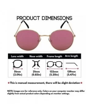 Bulk Wholesale Sunglass Round John Lennon Circle Sunglasses Schoolboy - 5146 12 Pink Mirrored Lens - CL180OSI3KO $25.98 Aviator