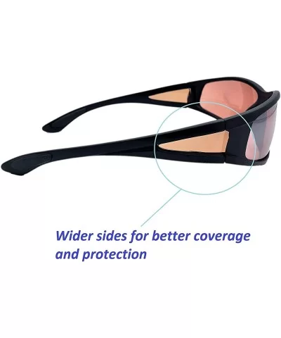 Bifocal Copper Driving Lens Blue Blocking Wrap Around Reading Sunglasses Sport Style - Black - CY18Z8QD470 $8.69 Wrap