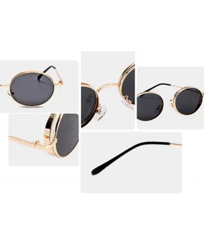 Men and women with the same fashion sunglasses- metal fashion small round mirror- sunglasses - C - C718S7OHTL9 $38.56 Aviator