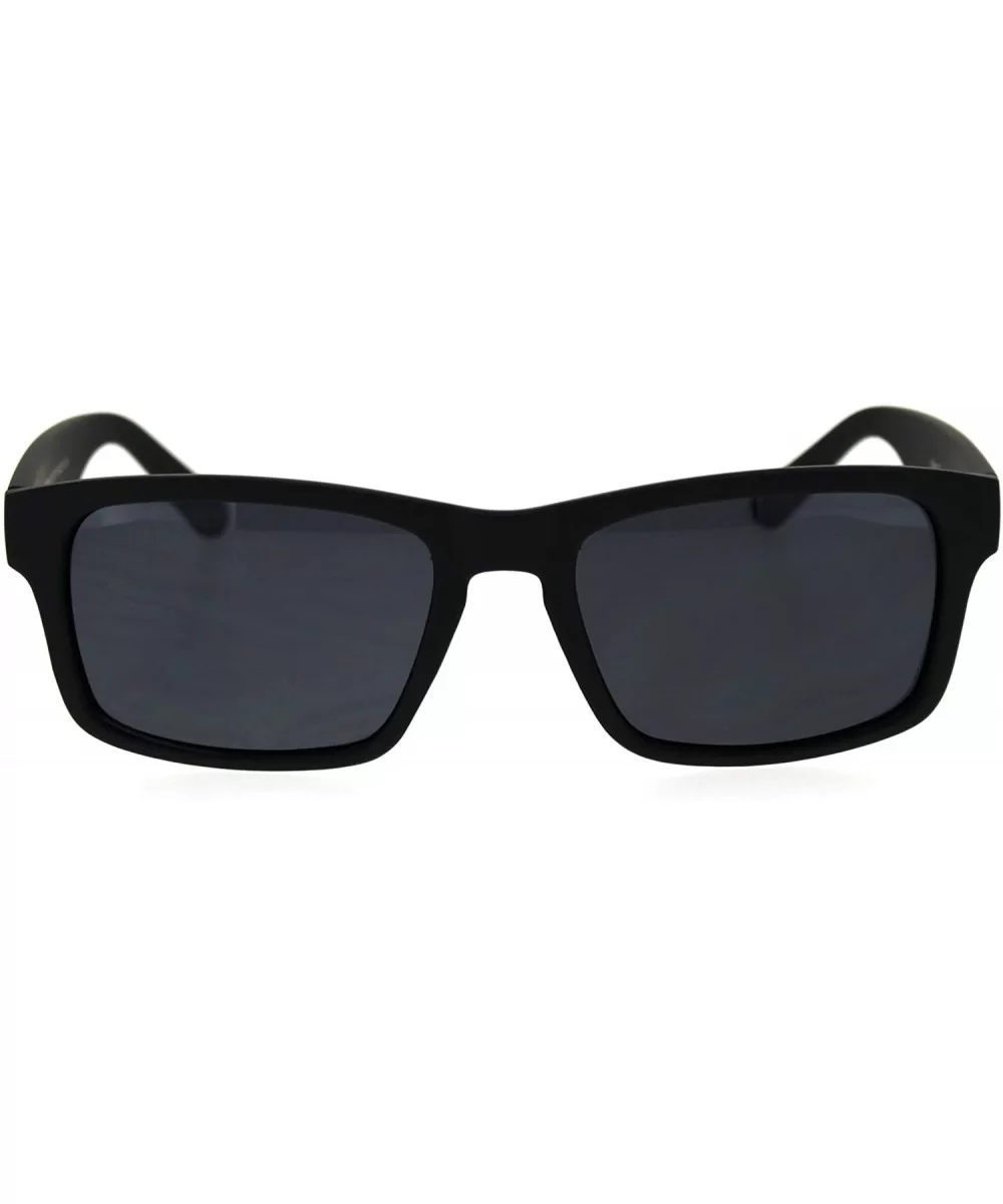 Classic Narrow Rectangular Rubberized Matte All Black Mens Plastic Sunglasses - CV18TMNGKDM $6.34 Rectangular