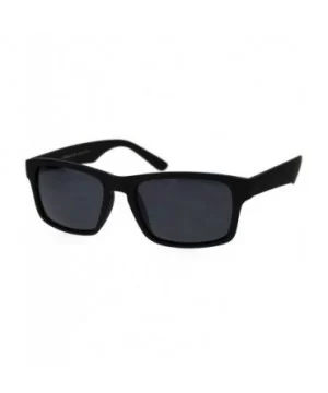 Classic Narrow Rectangular Rubberized Matte All Black Mens Plastic Sunglasses - CV18TMNGKDM $6.34 Rectangular