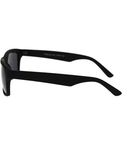 Classic Narrow Rectangular Rubberized Matte All Black Mens Plastic Sunglasses - CV18TMNGKDM $6.34 Rectangular