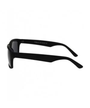 Classic Narrow Rectangular Rubberized Matte All Black Mens Plastic Sunglasses - CV18TMNGKDM $6.34 Rectangular