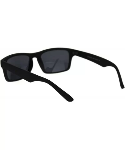 Classic Narrow Rectangular Rubberized Matte All Black Mens Plastic Sunglasses - CV18TMNGKDM $6.34 Rectangular