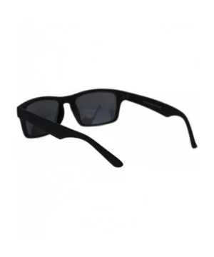 Classic Narrow Rectangular Rubberized Matte All Black Mens Plastic Sunglasses - CV18TMNGKDM $6.34 Rectangular