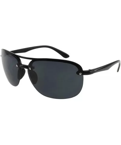 James - Ultra Lightweight Rimless Outdoor Sports Sunglasses - Black - C0196QO03KR $11.43 Rimless