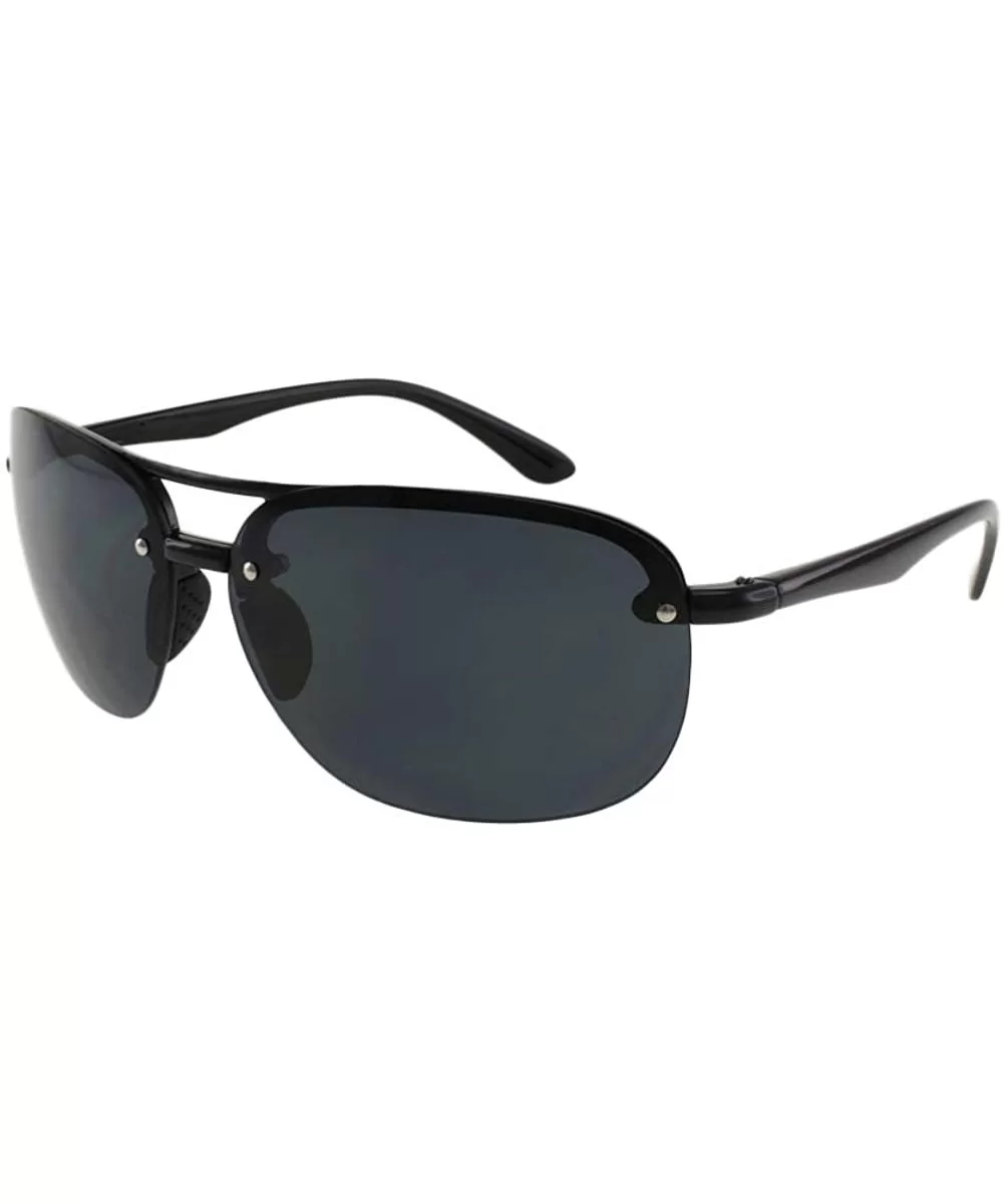 James - Ultra Lightweight Rimless Outdoor Sports Sunglasses - Black - C0196QO03KR $11.43 Rimless