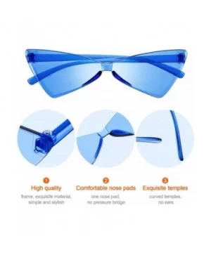 3 Pieces Rimless Cat Eye Glasses Retro Triangle Colored Narrow CatEye Sunglasses - CT18Y4E5Q5M $6.04 Sport