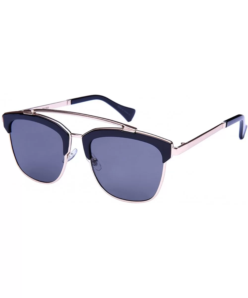 Square Aviator Style Sunglasses with Solid Flat Lens 541063-FLSD - Matte Gold - C712N9NH44R $6.50 Aviator