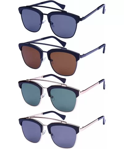 Square Aviator Style Sunglasses with Solid Flat Lens 541063-FLSD - Matte Gold - C712N9NH44R $6.50 Aviator