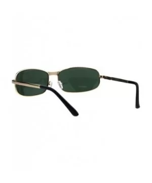 Mens Fashion Sunglasses Oval Rectangular Metal Frame Spring Hinge - Gold (Green) - CL18OCU5OTZ $5.56 Oval