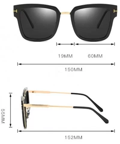 One-Piece Big Frame Sunglasses Men and Women Color Square Beach Vacation Sunglasses - 1 - CF1906DDS6O $26.44 Square