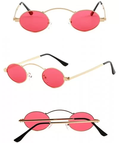 Vintage Small Round Sunglasses Retro-Style Polarized Sunglasses Mirrored Lens Circle Glasses - Red - CO196TYH2W2 $5.34 Round