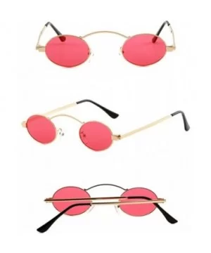 Vintage Small Round Sunglasses Retro-Style Polarized Sunglasses Mirrored Lens Circle Glasses - Red - CO196TYH2W2 $5.34 Round