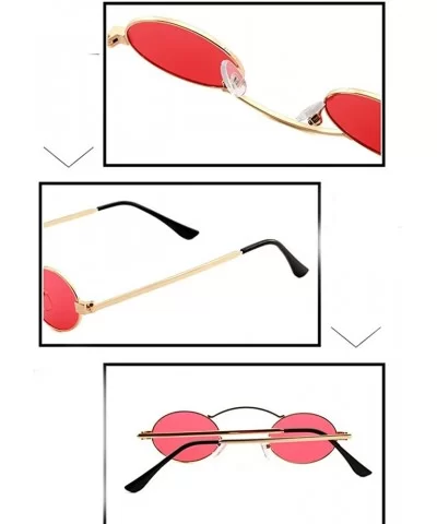 Vintage Small Round Sunglasses Retro-Style Polarized Sunglasses Mirrored Lens Circle Glasses - Red - CO196TYH2W2 $5.34 Round