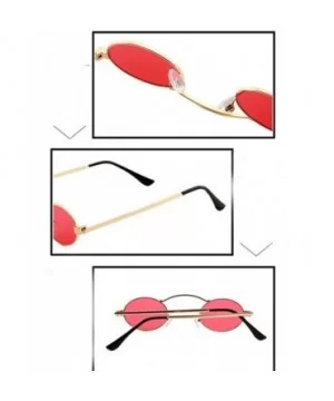 Vintage Small Round Sunglasses Retro-Style Polarized Sunglasses Mirrored Lens Circle Glasses - Red - CO196TYH2W2 $5.34 Round