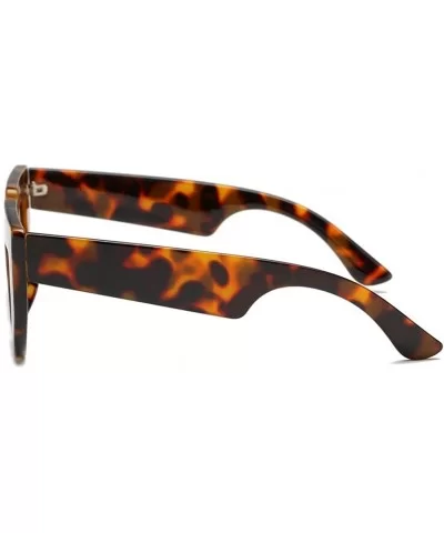 Women Sunglasses Half Round Thick Frame Retro Sun Glasses Female Accessories - Leopard - CP18GAAN5ZH $5.30 Round