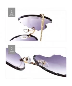 Classic Heart Lens Rimless Sunglasses for Women UV 400 Protection - Yellow - C418RQEAM6M $11.79 Rimless