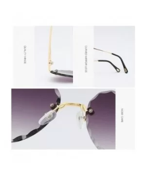 Classic Heart Lens Rimless Sunglasses for Women UV 400 Protection - Yellow - C418RQEAM6M $11.79 Rimless