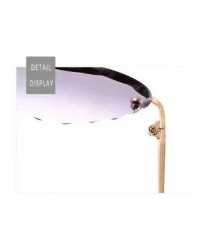 Classic Heart Lens Rimless Sunglasses for Women UV 400 Protection - Yellow - C418RQEAM6M $11.79 Rimless