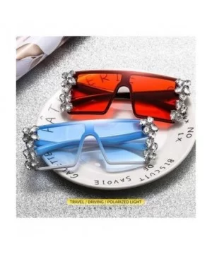 Rhinestones Sunglasses for Women Trendy Oversized Diamond One Piece Frame Eyewear UV Protection - CM190HE7M7A $11.33 Oversized