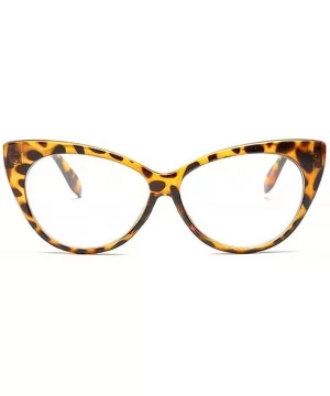 Vintage Oval Sunglasses Women Cateye Mod Style Plastic Frame - Leopard Frame-clear Lens - CS188803ADS $5.78 Oval