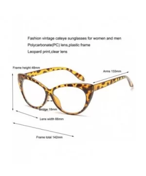 Vintage Oval Sunglasses Women Cateye Mod Style Plastic Frame - Leopard Frame-clear Lens - CS188803ADS $5.78 Oval