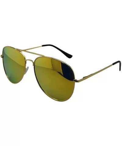 Sunglasses Men's Ladies Fashion 80s Retro Style Designer Shades UV400 Lens Unisex - Gold Mirror - CJ12K8A0YQH $6.81 Aviator