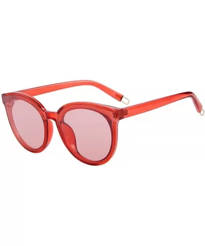 Round Sunglasses for Women Vintage Eyewear S8094 - Red Lens - C817YG0954G $8.09 Oversized